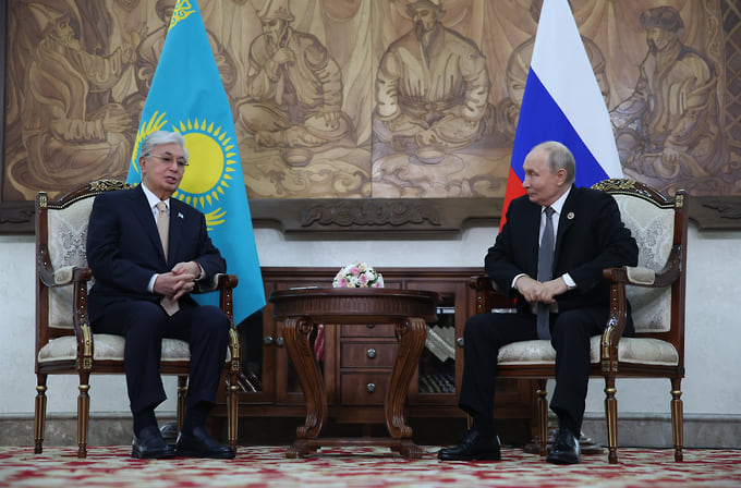 Президент Казахстана Касым-Жомарт Токаев и президент РФ Владимир Путин