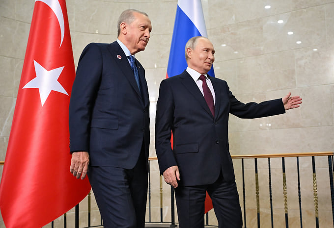 Реджеп Тайип Эрдоган и Владимир Путин