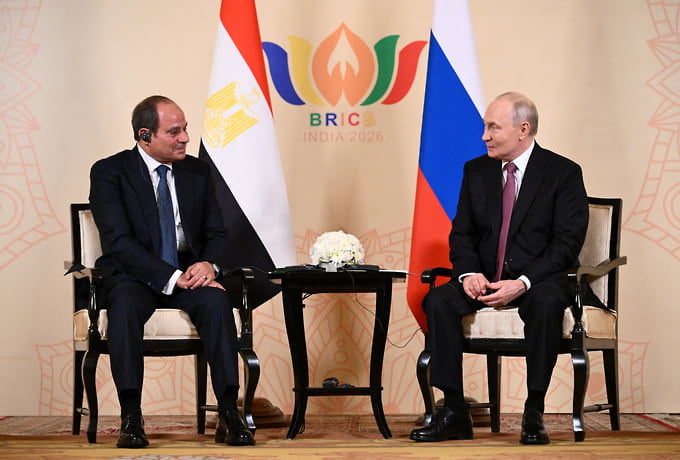 Президент Египта Абдель Фаттах ас-Сиси и президент России Владимир Путин