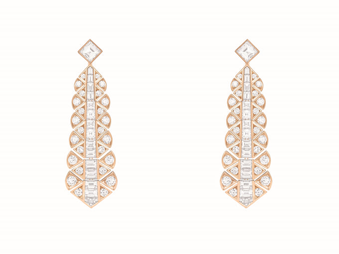 Серьги Mercury коллекция Art Deco розовое золото, бриллианты