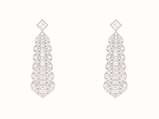 Серьги Mercury коллекция Art Deco белое золото, бриллианты