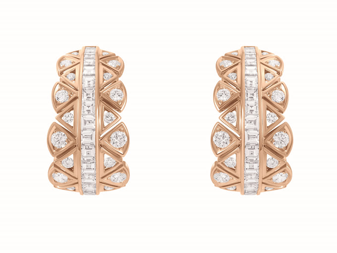 Серьги Mercury коллекция Art Deco розовое золото, бриллианты