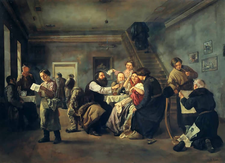 Картина Андрея Попова «Харчевня». 1859 год 