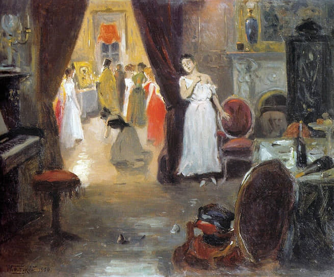 Картина Владимира Маковского «Освящение публичного дома». 1900 год 