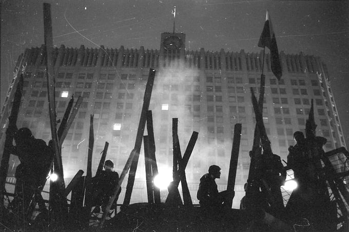 Защитники Белого дома в Москве 