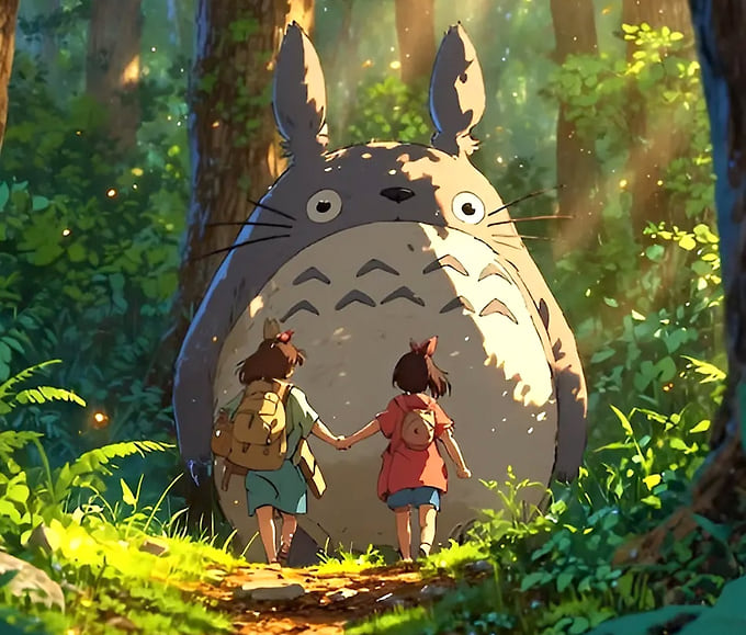 Кадр из аниме «Мой сосед Тоторо». 1988. Studio Ghibli