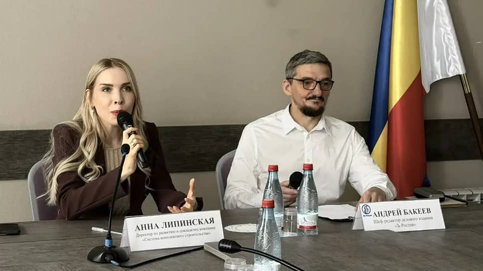 Слева – Анна Липинская, директор по развитию и совладелец компании «СКС», справа – Андрей Бакеев, шеф-редактор ИД «Коммерсантъ-Юг»