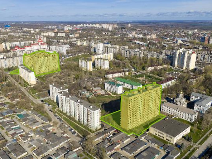 Недостроенные многоквартирные дома в военном городке Липецка