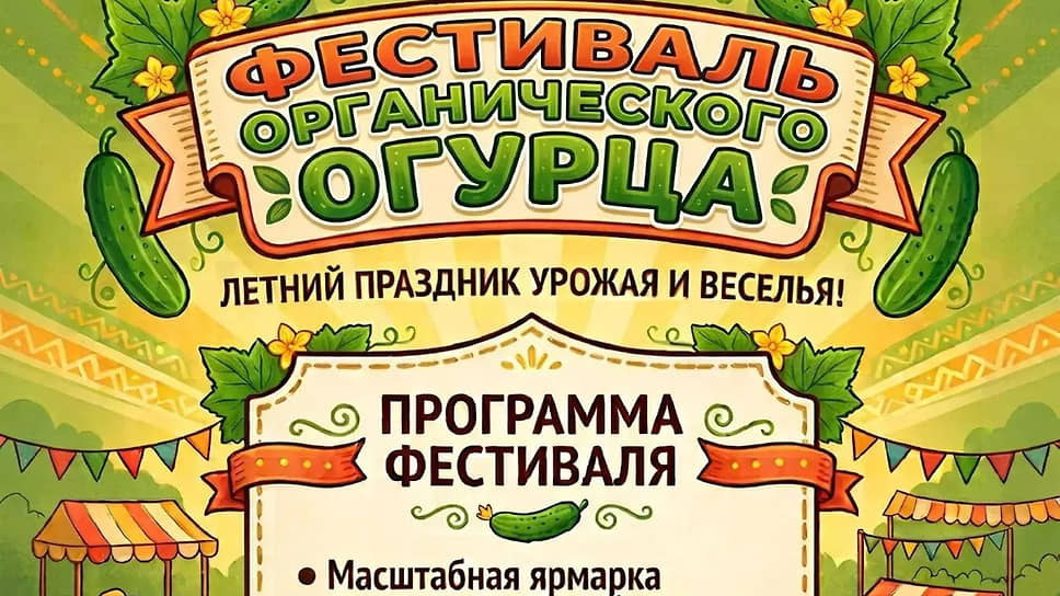 Афиша ярмарки фермерской продукции «Праздник органического огурца» в селе Ямное  
