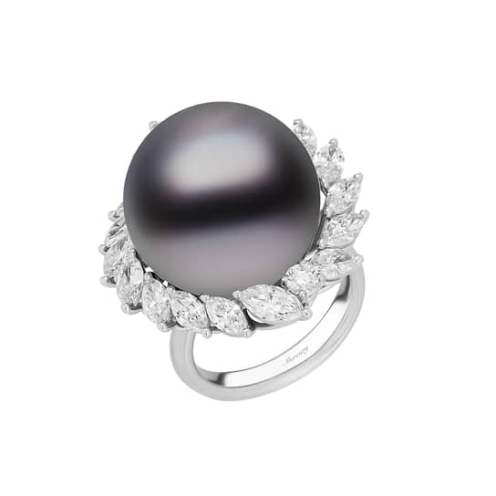 Кольцо Mercury из коллекции Pearls; белое золото, бриллианты, жемчуг 