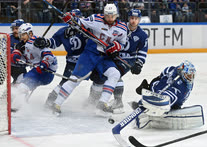 Март. Москва. Хоккейный матч Кубка Гагарина между командами «Динамо» (Москва) и СКА (Санкт-Петербург)