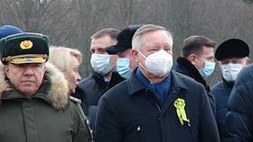 Пискарёвское кладбище, церемония возложения венков в 77-ую годовщину полного освобождения от блокады Ленинграда