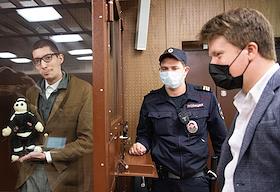 Заседание по рассмотрению уголовного дела в отношении акциониста Павла Крисевича, обвиняемого по статье о хулиганстве за перформанс со стрельбой на Красной площади, в Тверском районном суде