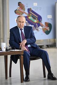 Рабочая поездка президента России Владимира Путину в Дубну